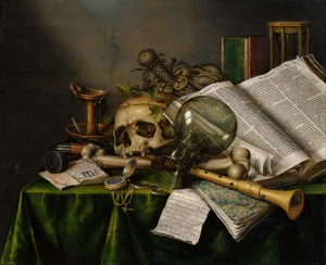 Edwaert_Collier_-_Vanitas_-_Still_Life_with_Books_and_Manuscripts_and_a_Skull_-_Google_Art_Project